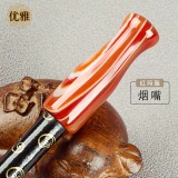 Элегантная старомодная медная ониксовая курительная трубка ручной работы, мужской короткий мундштук