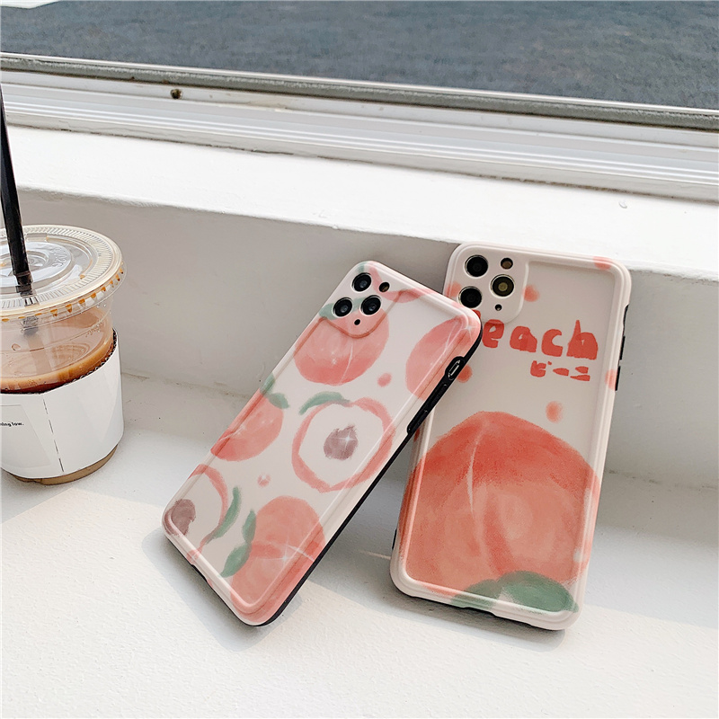 夏日桃子适用iphonex Xs 11promax手机壳苹果8p 7plus磨砂xr保护套 夏日桃子适用iphonex Xs 11promax手机壳苹果8p 7plus磨砂xr保护套