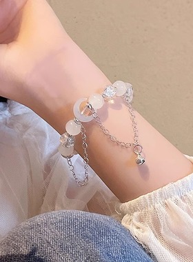 轻奢小众月亮弯弯猫眼手链