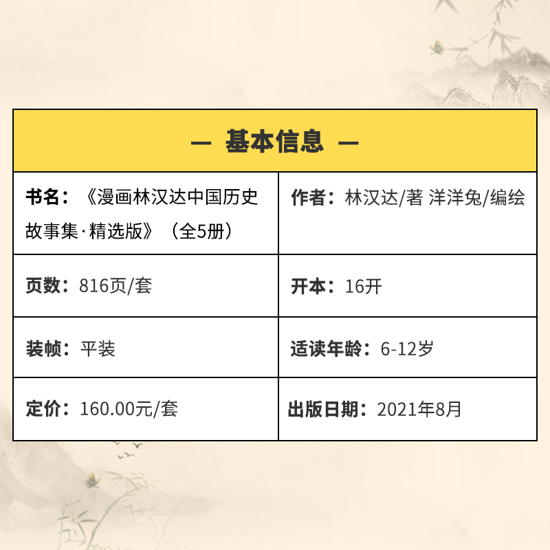 官方正版 漫画林汉达中国历史故事集5册6-9-12岁成语故事儿童中国历史故事书中华上下五千年洋洋兔小学生三四五六年级课外阅读书籍 - 图3