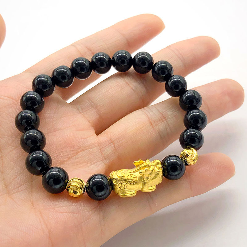 红色玛瑙金貔貅串珠女本命年手链 喜仕莱手链