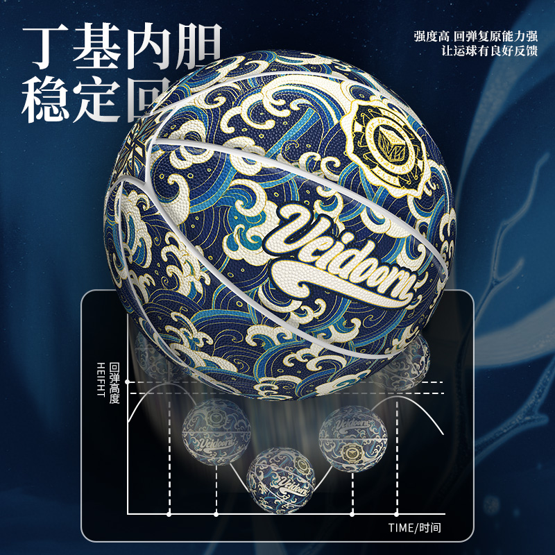 维动闹海篮球7号男女学生比赛训练专用球室内室外pu耐磨蓝球V七号 - 图3