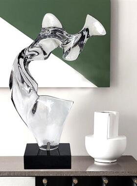 家居客厅玄关落地抽象摆件透明树脂雕塑酒店别墅楼梯间装饰艺术品