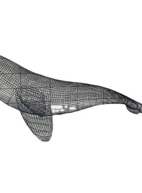 鲸鱼镂空雕塑不锈钢铁艺海洋动物摆件海豚金鱼悬挂吊装饰品定制