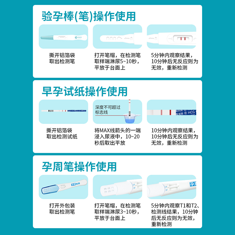 极美刻验孕棒早孕试纸早早孕电子精准测试纸怀孕周期测hcg怀孕棒T - 图1