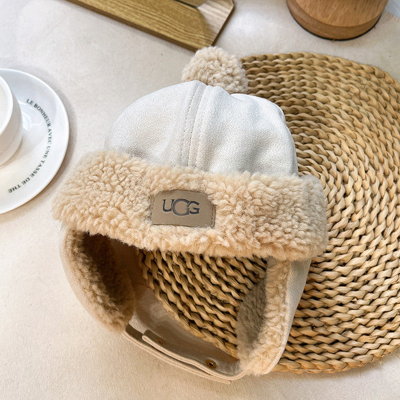 冬季新款优gg儿童雷锋帽子男女童防风护耳宝宝婴儿帽围巾围脖套装