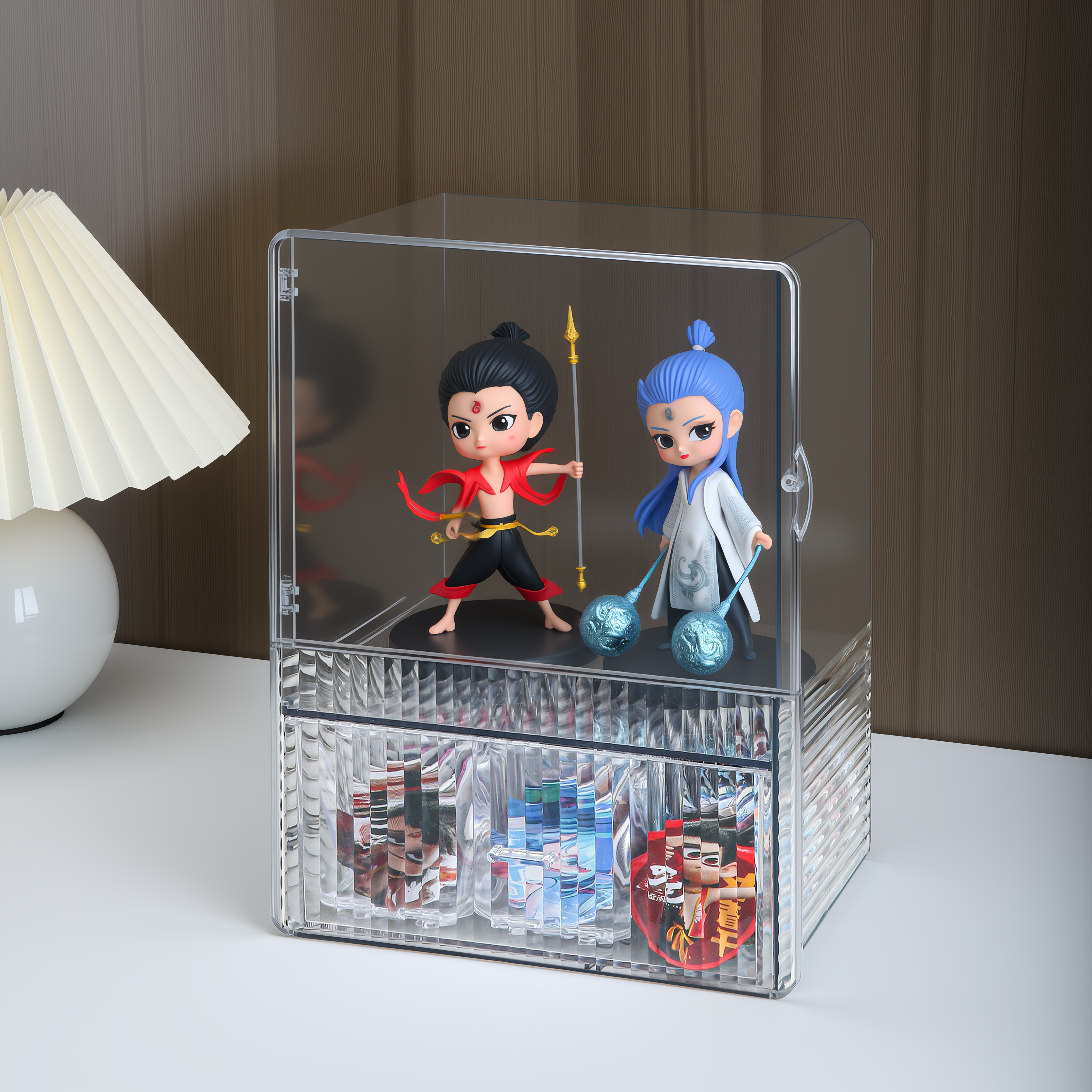 Transparent acrylic figure storage box
