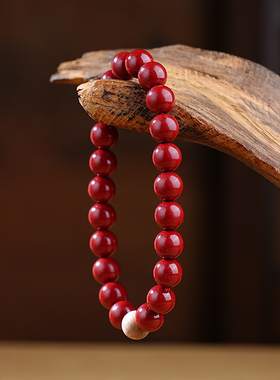 玄真文化天然朱砂芭比檀手串手链