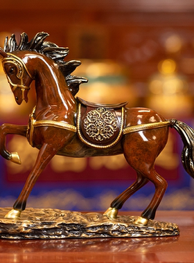 铜马摆件生肖马吉祥物家居玄关客厅书房装饰工艺品复古国风礼品