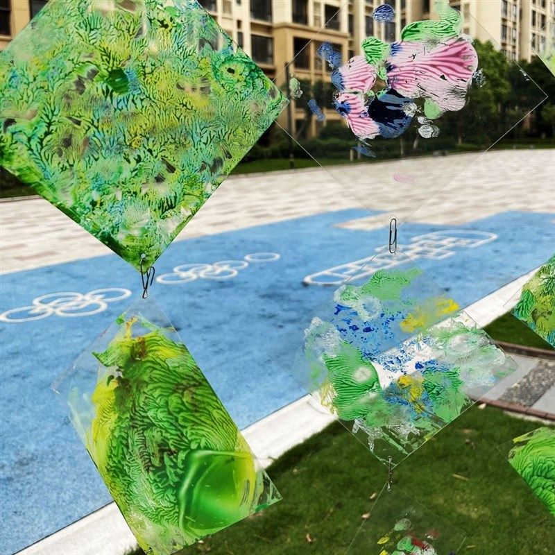 幼儿园环创方形pvc吊饰挂件挂饰装饰彩色片儿童涂鸦绘画diy透明片,淘宝优惠券,粉丝福利购,淘宝优惠卷