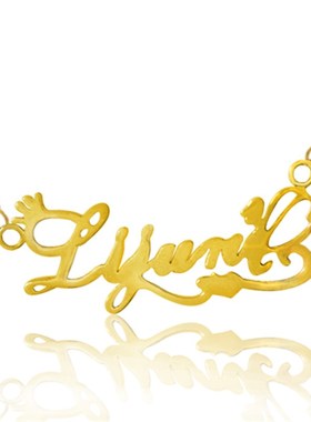 纯银饰定做名字项链刻字 锁骨链 女生日礼物DIY定制字母姓名项链