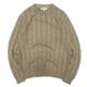 Cotton sweater men's round neck pullover thick needle twist sweater Japanese retro loose Hong Kong S style khaki new wool