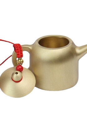 黄铜小茶壶e地摊小铜器摆件金属铜工艺品办公室茶道茶具纯铜把把