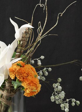 现代简约灰色玻璃花瓶客厅花艺插花装饰卖场样板间售楼部软装摆场