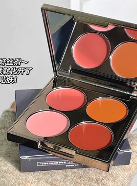 自然裸妆柔光映彩四色腮红盘显色哑光多用膏女修容胭脂HERORANGE