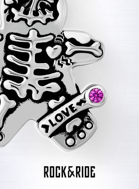 [圣诞礼物]ROCKRIDE 自由闪耀姜饼吊坠 未来乐园项链男女款925银