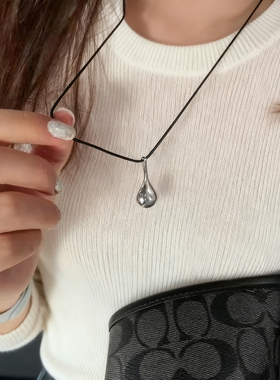 小众设计水滴吊坠项链