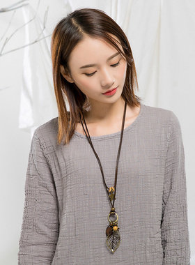 项链欧美复古双层毛衣链男女适用