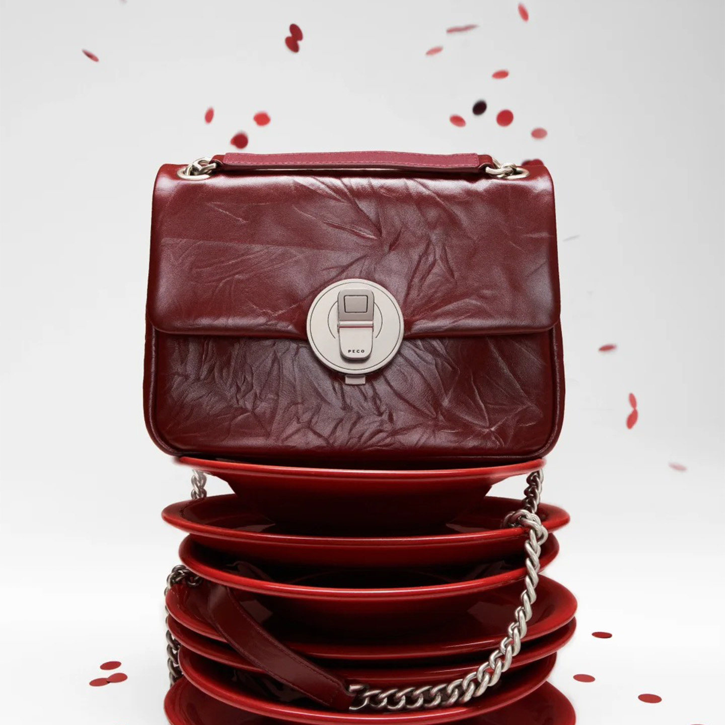 PECO易拉罐软皮法棍包秋冬大容量链条包高级斜挎单肩腋下方包女,淘宝优惠券,粉丝福利购,淘宝优惠卷
