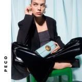 PECO, цепь, сумка через плечо, черная сумка на одно плечо, из натуральной кожи, премиум класс