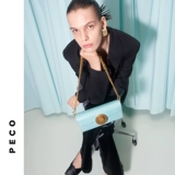 PECO, цепь, сумка через плечо, черная сумка на одно плечо, из натуральной кожи, премиум класс