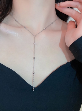 甜酷长款流苏项链女夏冷淡风气质脖颈链轻奢小众设计感锁骨链