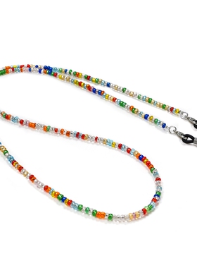 眼镜链条挂脖复古琉璃太阳眼睛链口罩挂绳中老年女男墨镜链子