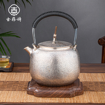 Yunnan pure handmade 999 silver pot burning water jug day style a swordfish tattooe household teapot tea set silver boiling kettle