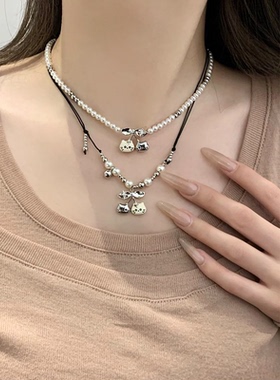 樱桃小猫珍珠项链女礼物