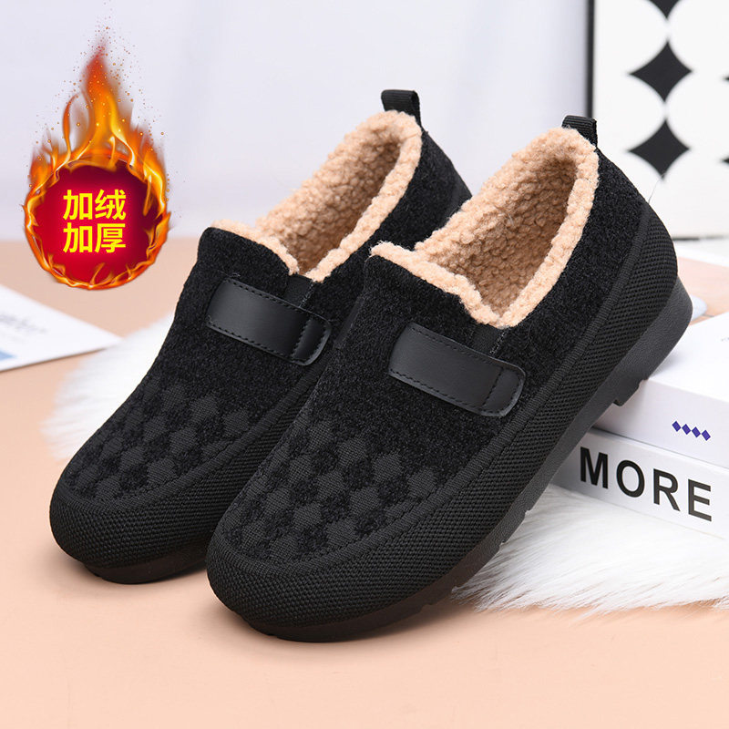 防滑鞋女新款冬季加绒加厚保暖毛毛鞋老北京布鞋女软底舒适豆豆鞋,淘宝优惠券,粉丝福利购,淘宝优惠卷