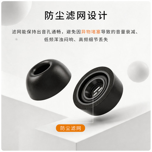 适用真我BudsAir 7/7Pro耳机套记忆海绵入耳式耳帽OPPO蓝牙慢回弹耳塞套配件耳堵 - 图2