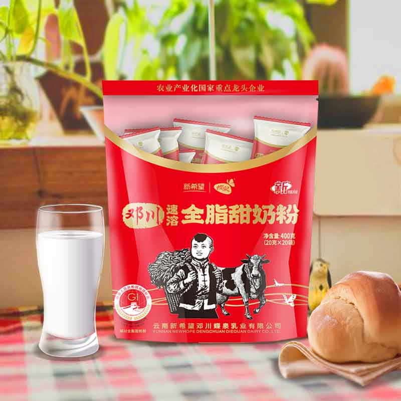 【国家地理标志保护产品】新希望蝶泉邓川全脂甜奶粉400g*3袋装 - 图1