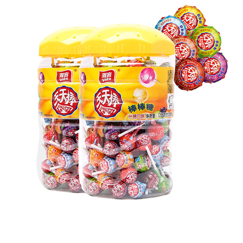 雅客棒棒糖天天棒1260g /桶装礼包 景羲食品糖果