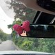 Cute pink bow car screen decoration ornaments