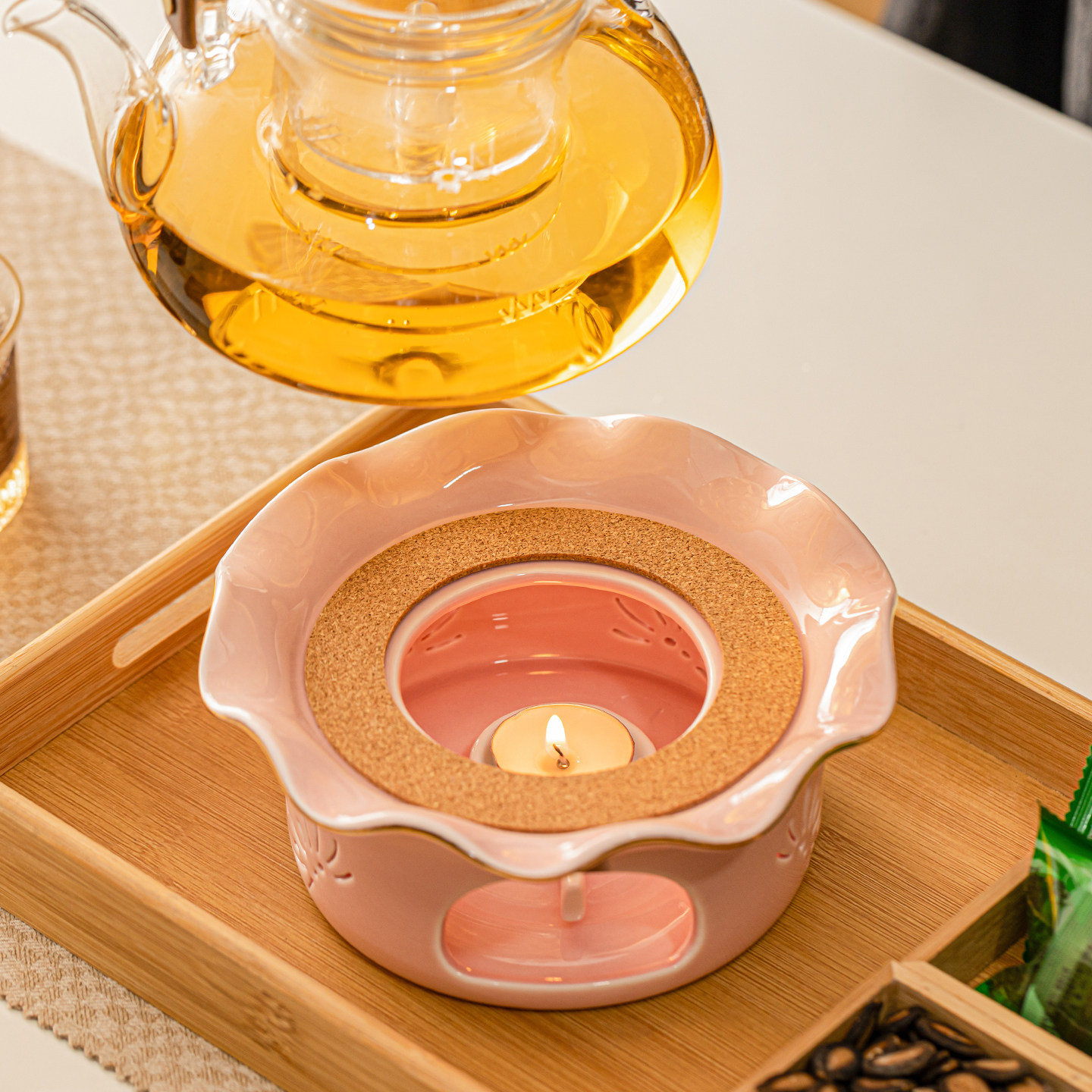 烛火温茶炉玻璃煮茶壶家用轻奢高档防烫酒精灯蜡烛台烧水2026新款,淘宝优惠券,粉丝福利购,淘宝优惠卷