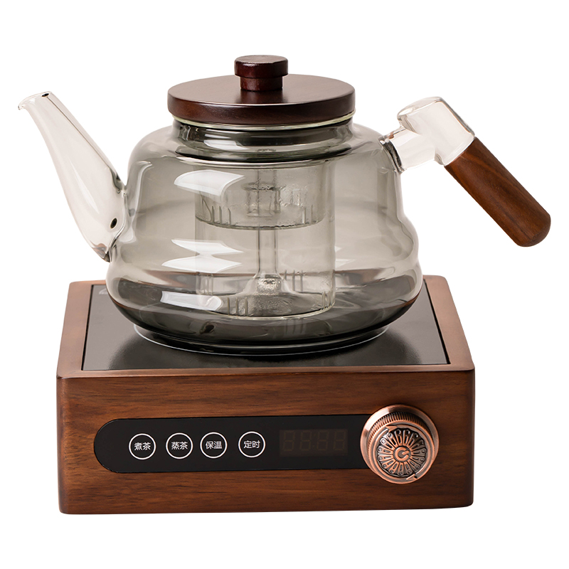 电陶炉煮茶器煮茶壶2025新款高端胡桃木煮茶炉玻璃烧水壶泡茶专用 - 图0