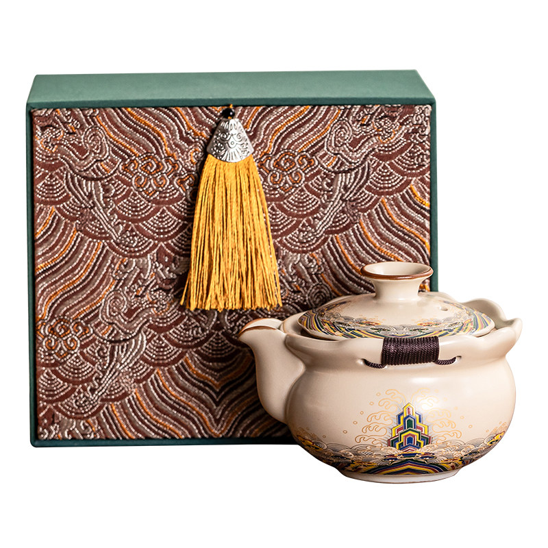 Travel tea set portable hand-held ceramic teapot Kung Fu tea cup outdoor camping tea drinking 2026 new style
