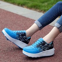 Double Wheel Storm Walking Shoes Mens Skeeler Teen Adults With Wheels Skating Shoes Concealed Skate Shoes Flying Shoes