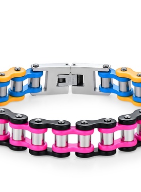 欧美多款个性创意自行车链手饰摇滚嘻哈风男女士不锈钢单车链手链