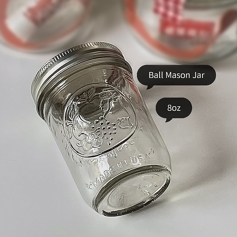 Ball Mason Jar美式梅森罐玻璃透明燕麦密封罐奶昔宽口梅森瓶杯 - 图1