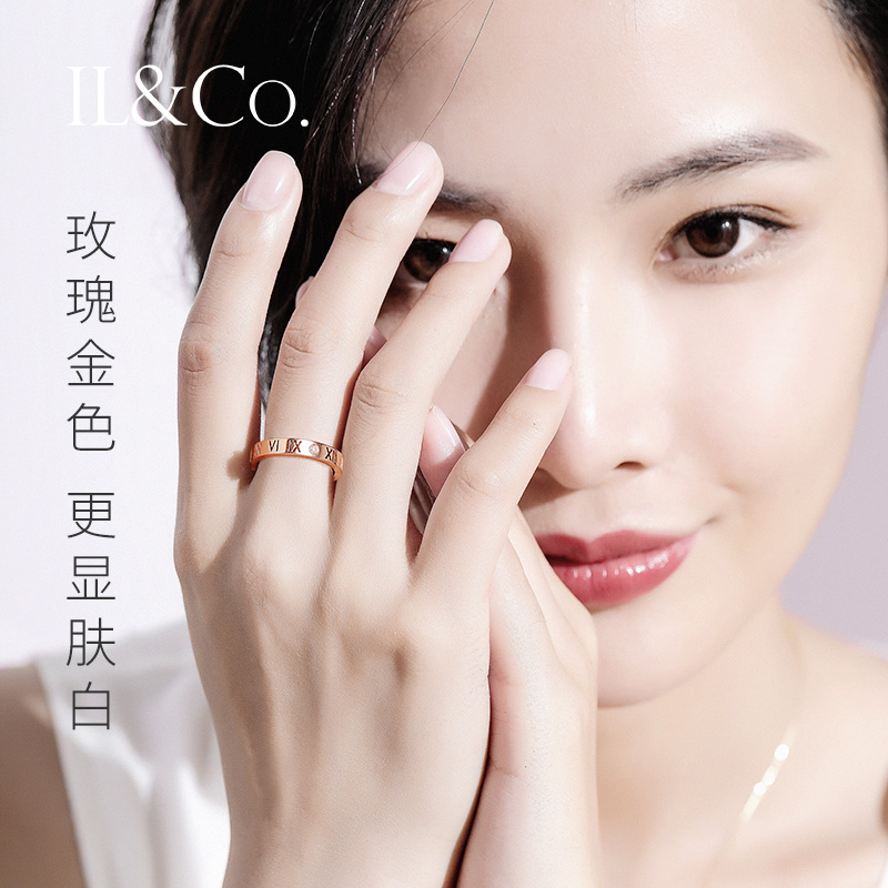 ILCO 玫瑰金色情侣钻石对戒精钢钻戒指求婚订婚真钻男女同款 珠宝 ILCO 玫瑰金色情侣钻石对戒精钢钻戒指求婚订婚真钻男女同款 珠宝