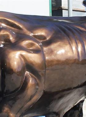 仿铜华尔街牛雕塑户外大型牛摆件玻璃钢美陈广场商场仿真动物摆设