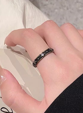 srrmhyn复古做旧星星戒指女