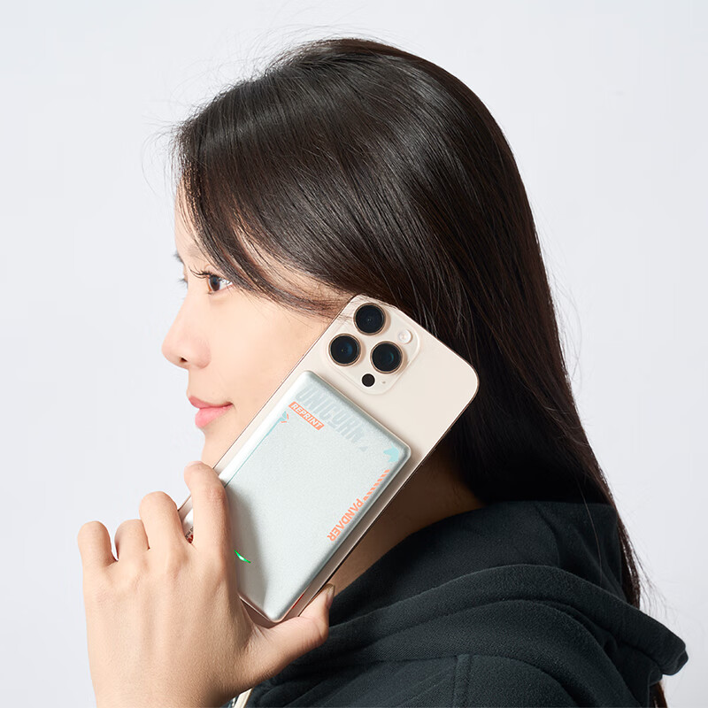 魅族PANDAER磁吸充电宝超薄妙磁15W充电宝5000mAh适用华为oppo小米iPhone14苹果15小巧便携快充金属移动电源