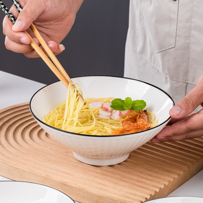 釉下彩泡面拉面碗家用汤碗大碗陶瓷斗笠碗沙拉碗个人专用宿舍餐具,淘宝优惠券,粉丝福利购,淘宝优惠卷