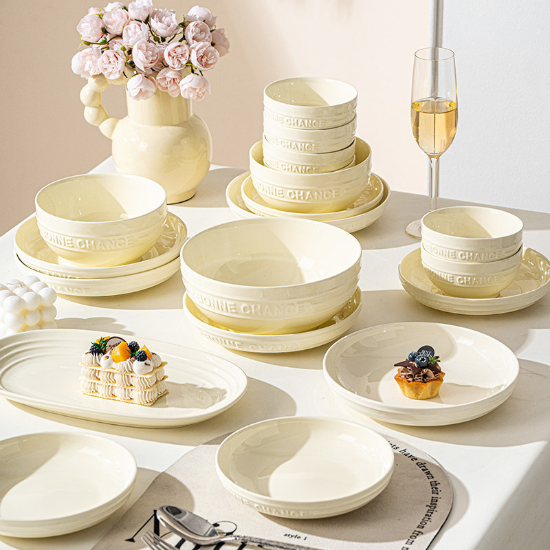 釉下彩碗家用2026新款高颜值碗碟景德镇陶瓷餐具饭碗盘筷套装乔迁