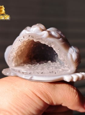 灵蟾晶舍｜财神使者｜收藏级天然玛瑙大牙细软水晶金蟾摆件招财88