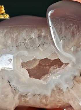 灵蟾晶舍｜吉象呈祥｜天然玛瑙砂糖水晶啵啵大象摆件招财聚财80