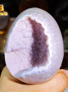 灵蟾晶舍｜财眼｜粉紫双色软糖水晶啵啵球龙蛋摆件手把件