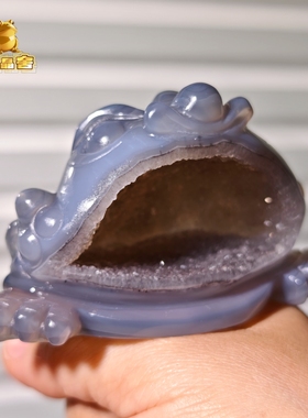 灵蟾晶舍｜财气满满｜天然玛瑙水晶金蟾摆件招财聚财发财装饰165